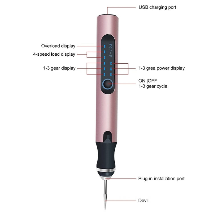 E108 59pcs/set Wireless Portable USB Rechargeable Mini Electric Drill Pen(Silver) - Abrasive Tools & Accessories by buy2fix | Online Shopping UK | buy2fix