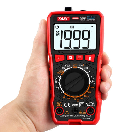 TASI TA801A Digital Multimeter Fully Automatic Multifunctional Digital Current Meter(Manual Model, Without Capacitor Measurement) by TASI