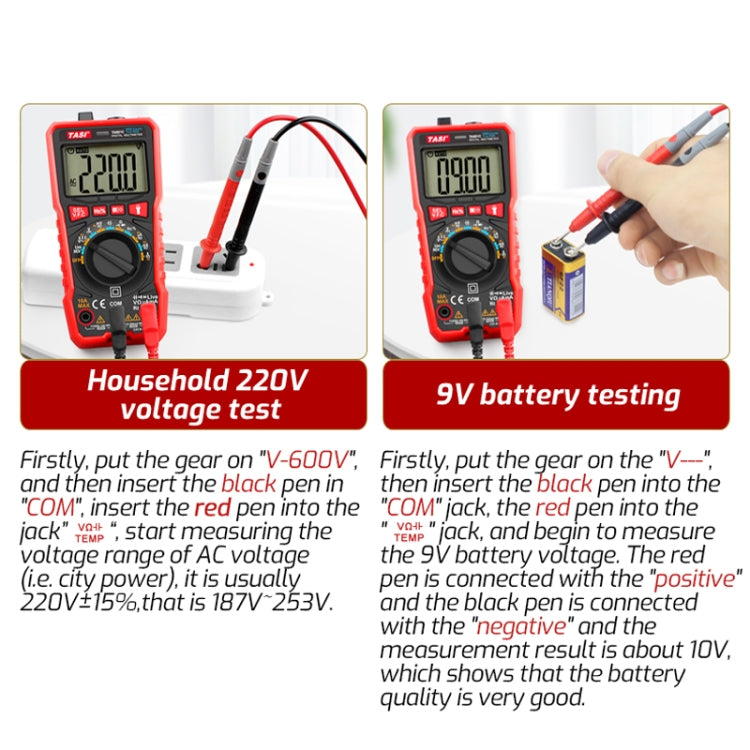 TASI TA801A Digital Multimeter Fully Automatic Multifunctional Digital Current Meter(Manual Model, Without Capacitor Measurement) - Digital Multimeter by TASI | Online Shopping UK | buy2fix