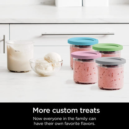 For Ninja NC299AMZ NC300 Ice Cream Storage Containers with Lids, Speci: 2 Cups+Spoon - Kitchen Machine Accessories by buy2fix | Online Shopping UK | buy2fix