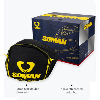 SOMAN Motorcycle Carbon Fiber Double Lens Thermal Safety Helmet, Size: M(Cheetah Print REVO) - Helmets by SOMAN | Online Shopping UK | buy2fix