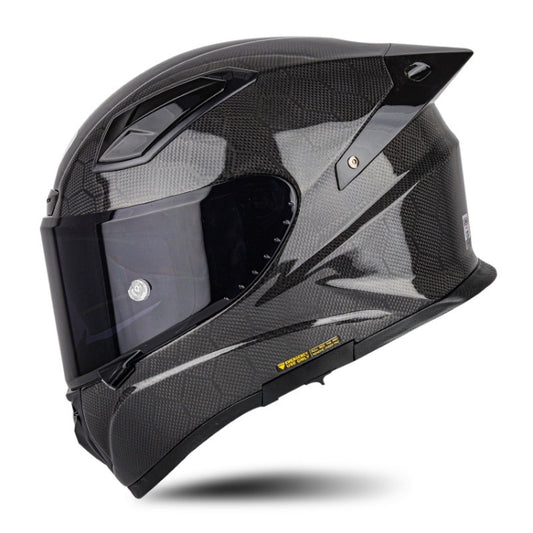 SOMAN Four Seasons Full Cover Motorcycle Helmet, Size: M(Snake Carbon Fiber Black) - Helmets by SOMAN | Online Shopping UK | buy2fix