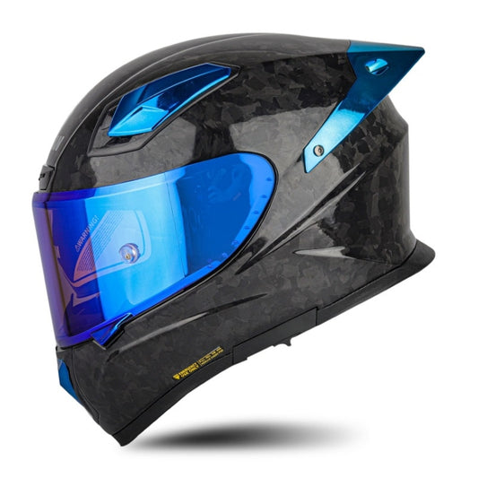 SOMAN Four Seasons Full Cover Motorcycle Helmet, Size: L(Cheetah Print Blue) - Helmets by SOMAN | Online Shopping UK | buy2fix