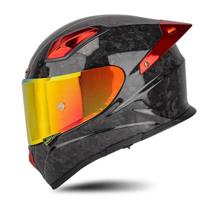 SOMAN Four Seasons Full Cover Motorcycle Helmet, Size: XL(Cheetah Print Red) - Helmets by SOMAN | Online Shopping UK | buy2fix