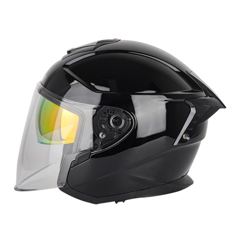 SOMAN Motorcycle Electric Bicycle Dual Lens Riding Helmet, Size: S(Bright Back) - Helmets by SOMAN | Online Shopping UK | buy2fix