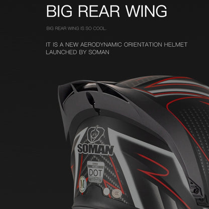 SOMAN Motorcycle Dual Lens Riding Peel-Off Full Coverage Helmet, Size: XL(Pearl White) - Helmets by SOMAN | Online Shopping UK | buy2fix