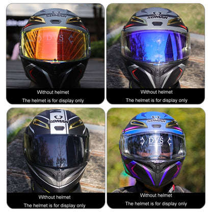 Motorcycle Helmet Lens with Anti-fog Spikes for SOMAN K1/K3SV/K5, Color: Transparent REVO Blue - Helmets by buy2fix | Online Shopping UK | buy2fix