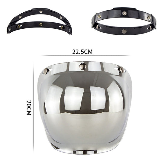 Motorcycle Helmet Three-Button Windproof Lens With Bracket(Amber) by buy2fix