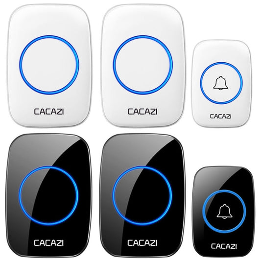 CACAZI A10DC 1 To 2 Battery Type Home Smart Waterproof Electronic Wireless Doorbell(White) by CACAZI