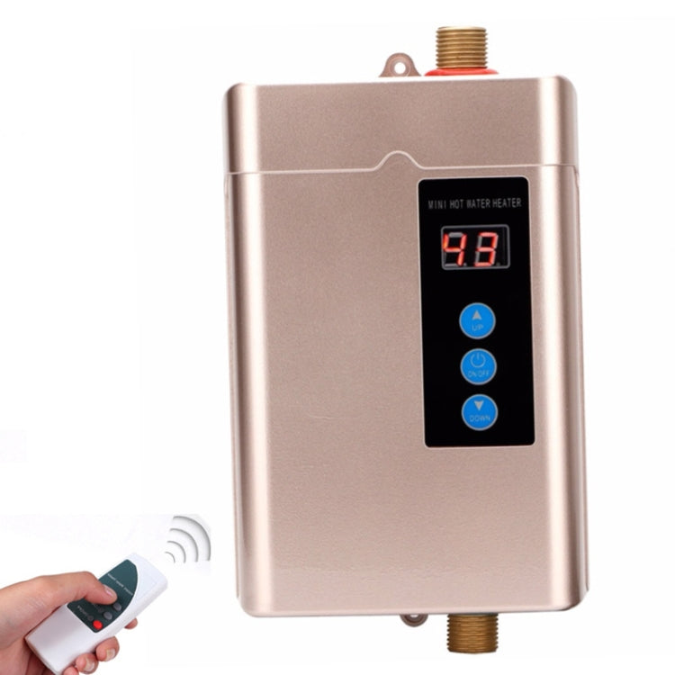 US Plug 3000W  Electric Water Heater With Remote Control Adjustable Temperate(Gold) - Water Heaters & Parts by buy2fix | Online Shopping UK | buy2fix