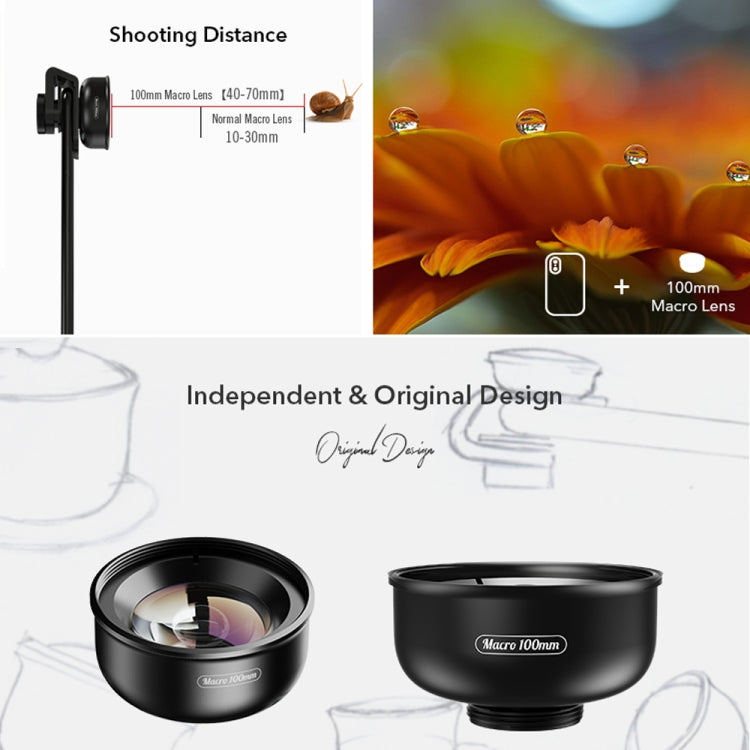 APEXEL APL-HB100MM HD Insect Jewelry 100 Micro External Mobile Phone Lens(Telephoto Clip) - Macro & Wide-angle by APEXEL | Online Shopping UK | buy2fix
