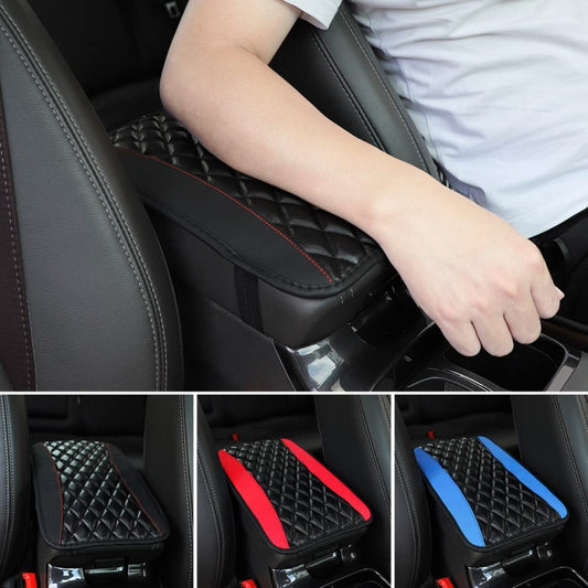 Car Center Console Cover Mat PU Leather Car Armrest Cover 32x19cm(Wine Red) by buy2fix