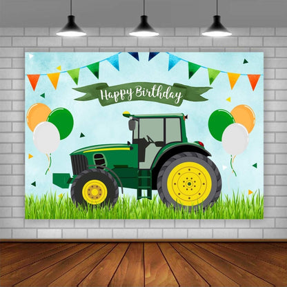 210x180cm Tractor Theme Birthday Backdrop Boy Farm Happy Birthday Background Party Decorations by buy2fix