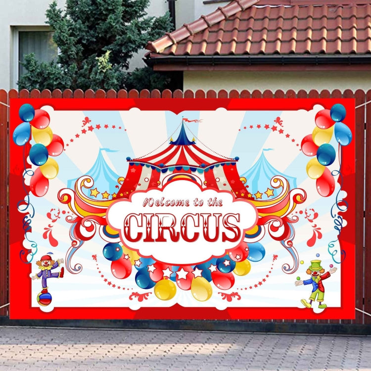 Animal Amusement Park Carnival Theme Background Banner Pull Flag Circus Background Decorative Cloth(W23020202) by buy2fix