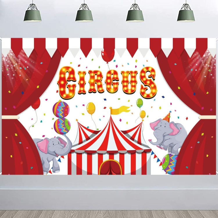 Animal Amusement Park Carnival Theme Background Banner Pull Flag Circus Background Decorative Cloth(W23020201) by buy2fix