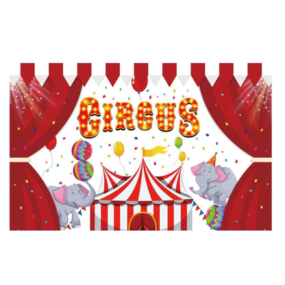 Animal Amusement Park Carnival Theme Background Banner Pull Flag Circus Background Decorative Cloth(W23020201) by buy2fix