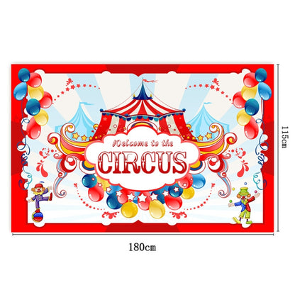 Animal Amusement Park Carnival Theme Background Banner Pull Flag Circus Background Decorative Cloth(W23022703) by buy2fix