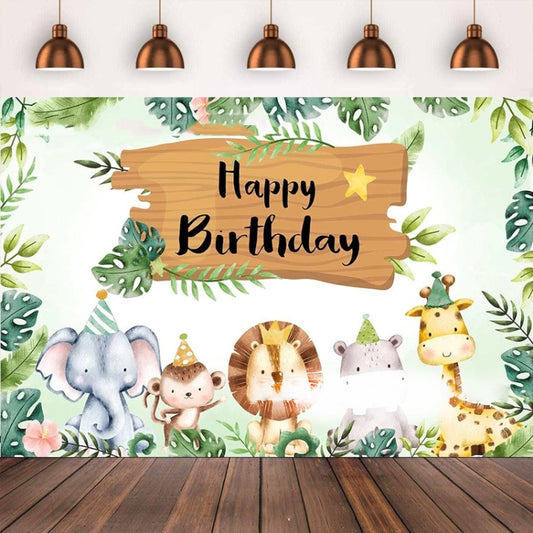 210x180cm Animal Kids Birthday Party Backdrop Cloth Tapestry Decoration Backdrop Banner Cloth by buy2fix