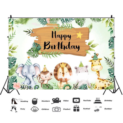 210x180cm Animal Kids Birthday Party Backdrop Cloth Tapestry Decoration Backdrop Banner Cloth by buy2fix