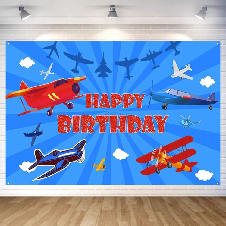 210x150cm Airplane Theme Birthday Background Cloth Children Birthday Party Decoration Photography Background by buy2fix