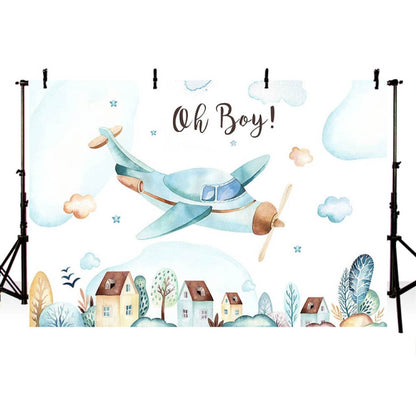 210x150cm Aircraft Theme Birthday Background Cloth Party Decoration Photography Background by buy2fix