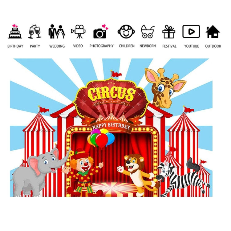 Circus Backdrop Carnival Party Decorations Banner For Birthday 210 x 150cm by buy2fix