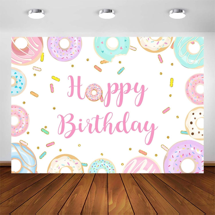 210x150cm Donut Cartoon Children Birthday Background Cloth -  by buy2fix | Online Shopping UK | buy2fix