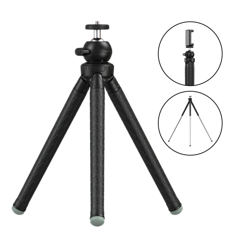 APEXEL APL-JJ09 Mobile Selfie Live Streaming Portable Stretch Telephoto Tripod(Black) - Stand by APEXEL | Online Shopping UK | buy2fix