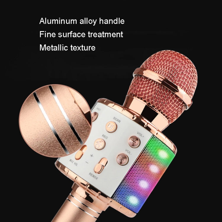 WS-858L LED Light Flashing Wireless Capacitance Microphone Comes With Audio Mobile Phone Bluetoon Live Microphone(Black) - Microphone by buy2fix | Online Shopping UK | buy2fix