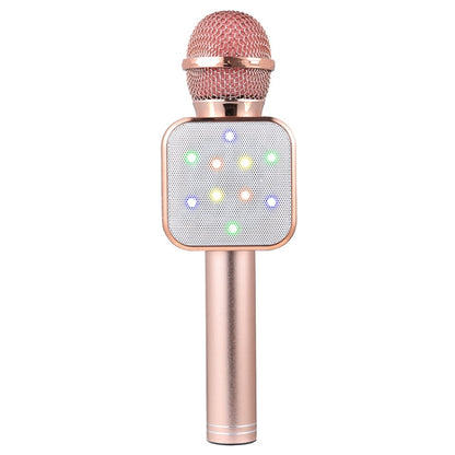 WS-1818 LED Light Flashing Microphone Self-contained Audio Bluetooth Wireless Microphone(Rose Gold) - Microphone by buy2fix | Online Shopping UK | buy2fix