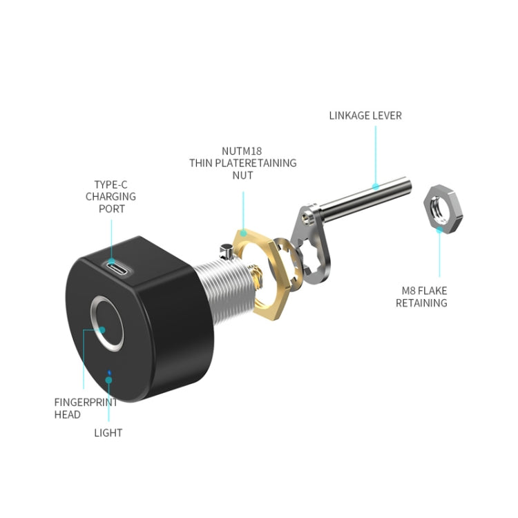 Anytek L26 Intelligent Fingerprint Drawer Lock - Door Locks & Cabinet Locks by Anytek | Online Shopping UK | buy2fix