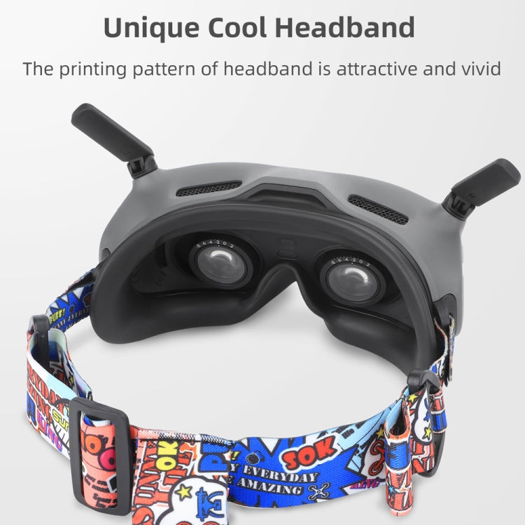 Sunnylife TD487 For DJI Avata / FPV Goggles V2 Color Headband Fixed Elastic Strap(Graffiti) - Other Accessories by Sunnylife | Online Shopping UK | buy2fix