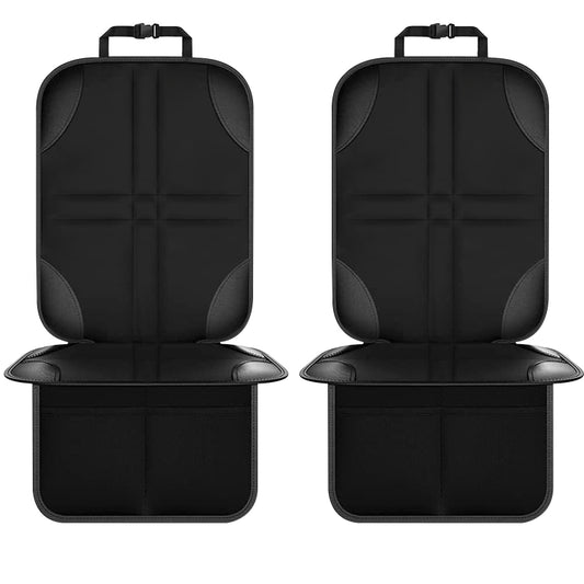 2pcs Child Car Seat Protector Non-Slip Base Material + Waterproof 600D Fabric(Black Line) by buy2fix