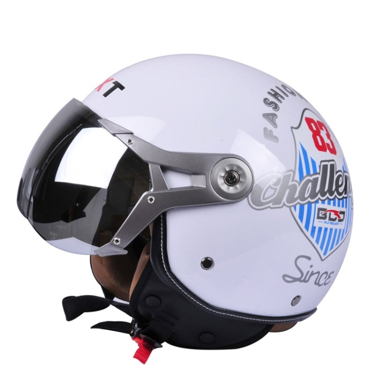 GXT Electric Vehicle Half Cover Helmet Four Seasons Retro Helmet, Size: M(White Shield 83) - Helmets by GXT | Online Shopping UK | buy2fix