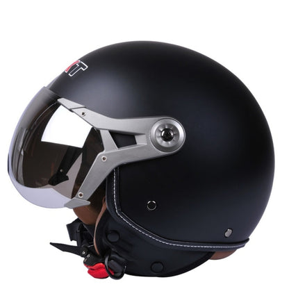 GXT Electric Vehicle Half Cover Helmet Four Seasons Retro Helmet, Size: L(Matte Black) - Helmets by GXT | Online Shopping UK | buy2fix