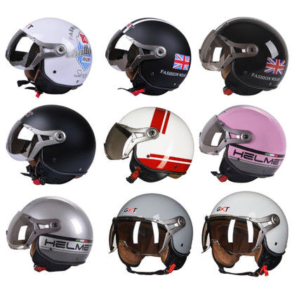 GXT Electric Vehicle Half Cover Helmet Four Seasons Retro Helmet, Size: XL(White Shield 83) - Helmets by GXT | Online Shopping UK | buy2fix