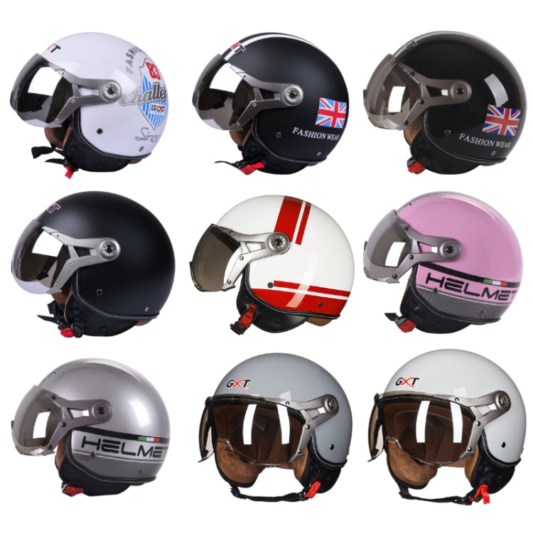 GXT Electric Vehicle Half Cover Helmet Four Seasons Retro Helmet, Size: L(Matte Black) - Helmets by GXT | Online Shopping UK | buy2fix