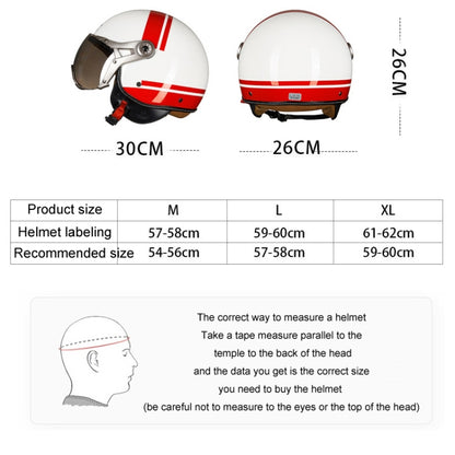 GXT Electric Vehicle Half Cover Helmet Four Seasons Retro Helmet, Size: M(White Shield 83) - Helmets by GXT | Online Shopping UK | buy2fix