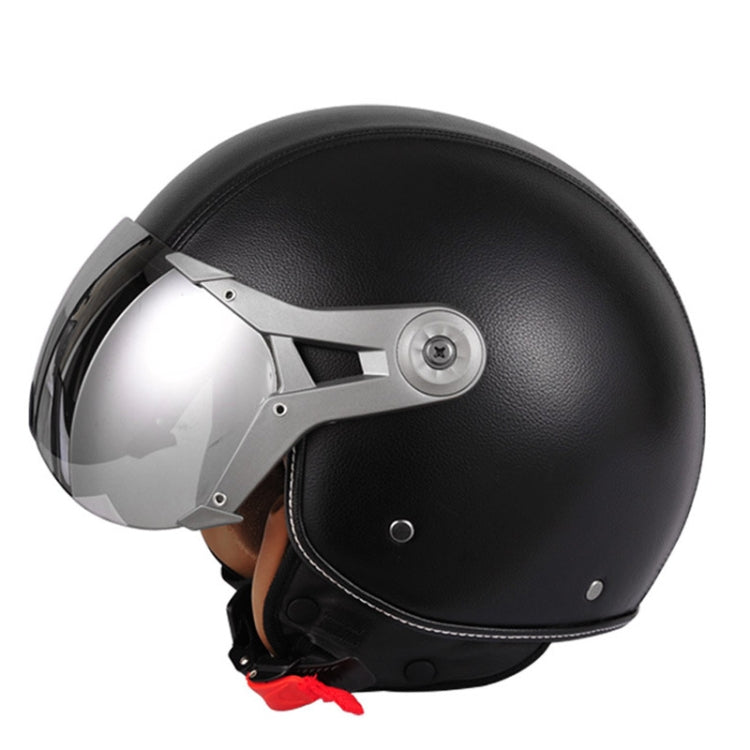 GXT Electric Vehicle Half Cover Four Seasons Retro Helmet, Size: M(Black) - Helmets by GXT | Online Shopping UK | buy2fix