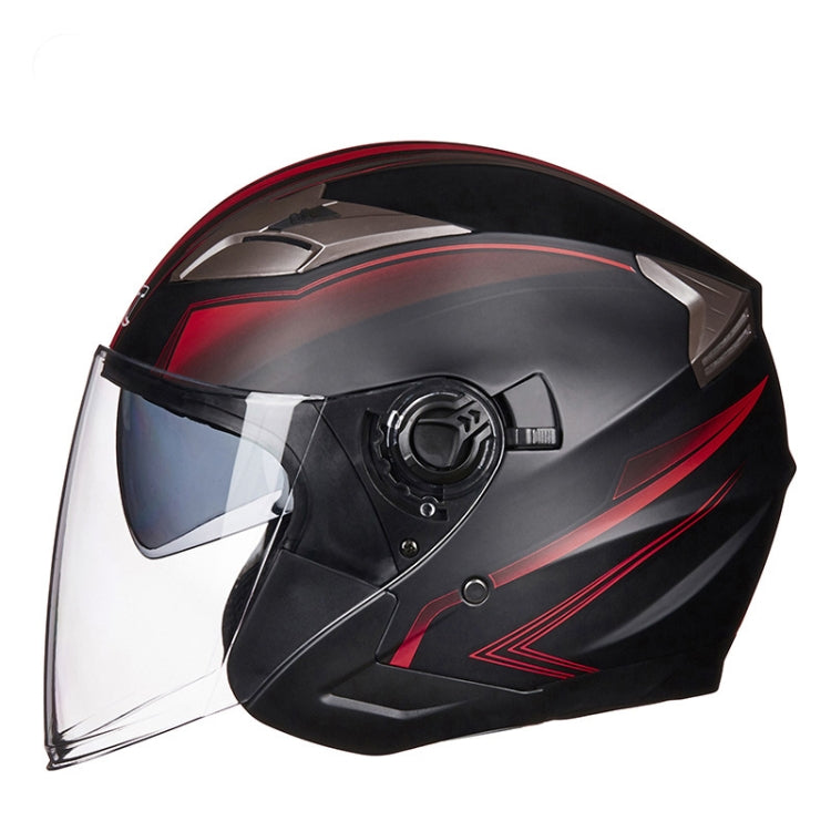 GXT 708 Electric Vehicle Dual Lens Helmet Four Seasons Safety Helmet, Size: XL(Matt Black Red) - Helmets by GXT | Online Shopping UK | buy2fix