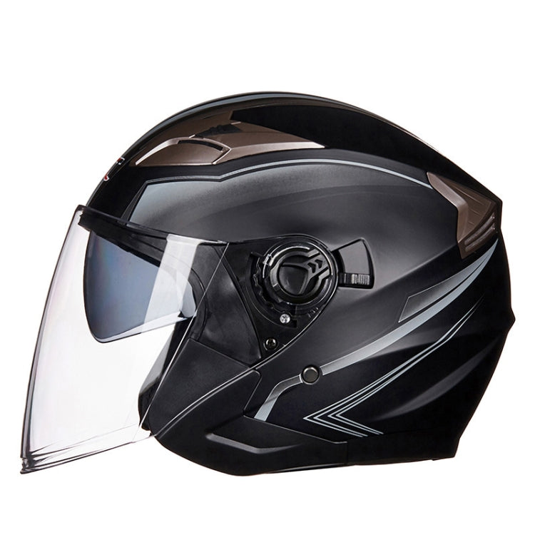 GXT 708 Electric Vehicle Dual Lens Helmet Four Seasons Safety Helmet, Size: L(Matt Black Gray) - Helmets by GXT | Online Shopping UK | buy2fix