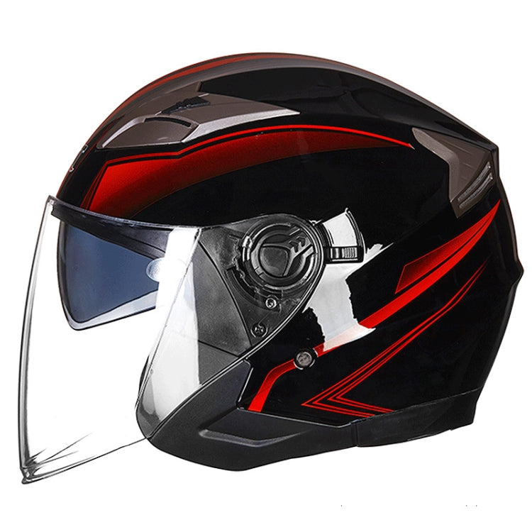 GXT 708 Electric Vehicle Dual Lens Helmet Four Seasons Safety Helmet, Size: XL(Bright Black Red) - Helmets by GXT | Online Shopping UK | buy2fix