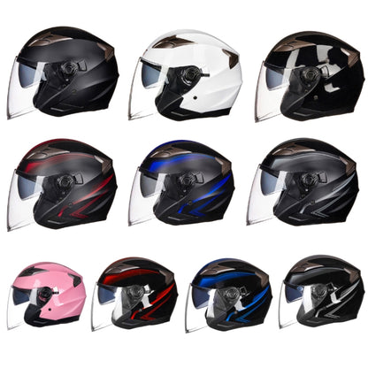 GXT 708 Electric Vehicle Dual Lens Helmet Four Seasons Safety Helmet, Size: M(Bright Black Red) - Helmets by GXT | Online Shopping UK | buy2fix