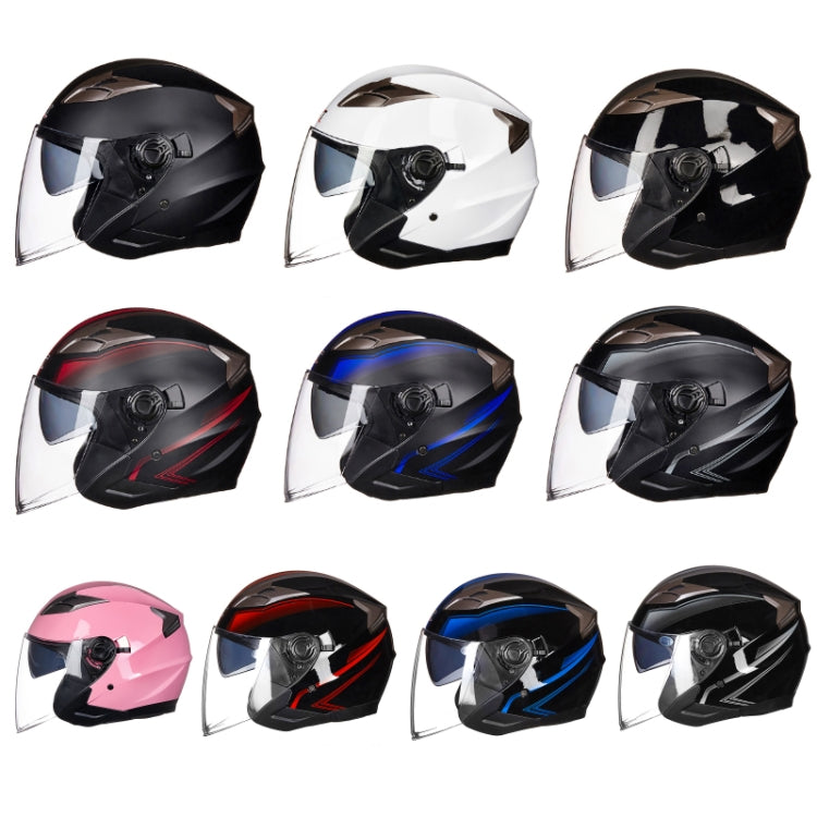 GXT 708 Electric Vehicle Dual Lens Helmet Four Seasons Safety Helmet, Size: L(Bright Black Red) - Helmets by GXT | Online Shopping UK | buy2fix