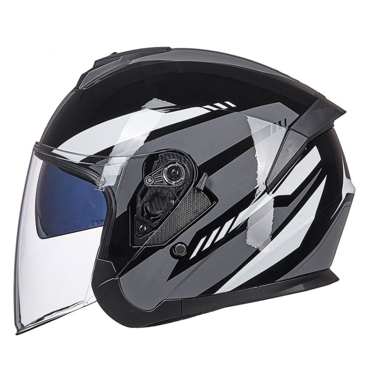 GXT Electric Vehicle Four Seasons Sun Protection & Windshield Double Lens Helmet, Size: M(Bright Black Gray) - Helmets by GXT | Online Shopping UK | buy2fix