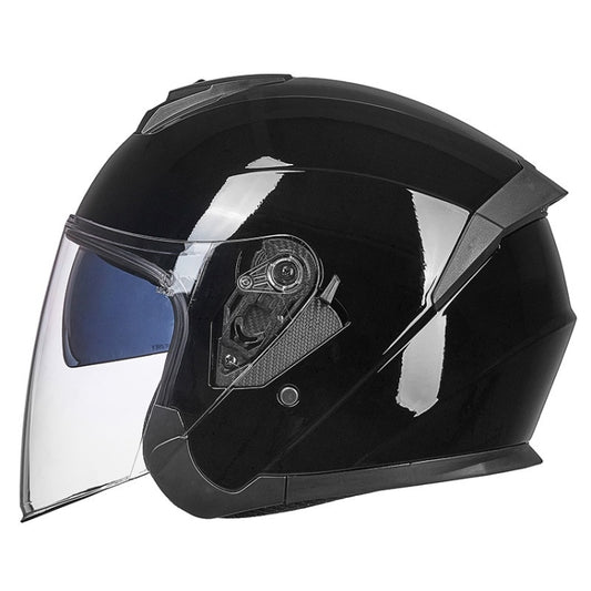 GXT Electric Vehicle Four Seasons Sun Protection & Windshield Double Lens Helmet, Size: M(Bright Black) - Helmets by GXT | Online Shopping UK | buy2fix