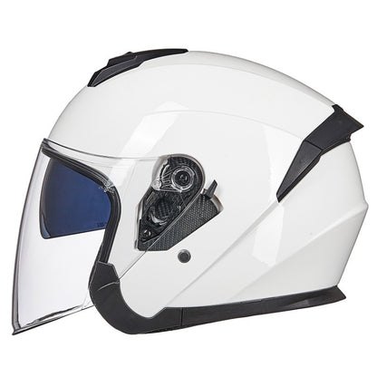 GXT Electric Vehicle Four Seasons Sun Protection & Windshield Double Lens Helmet, Size: L(Bright White) - Helmets by GXT | Online Shopping UK | buy2fix