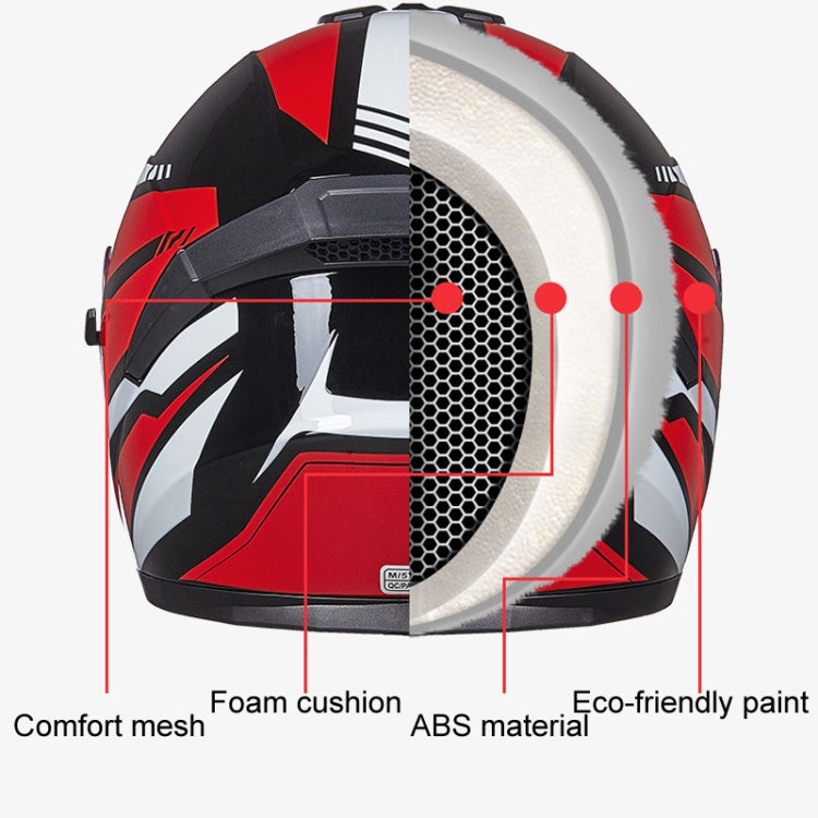 GXT Electric Vehicle Four Seasons Sun Protection & Windshield Double Lens Helmet, Size: L(Matt Black Red) - Helmets by GXT | Online Shopping UK | buy2fix