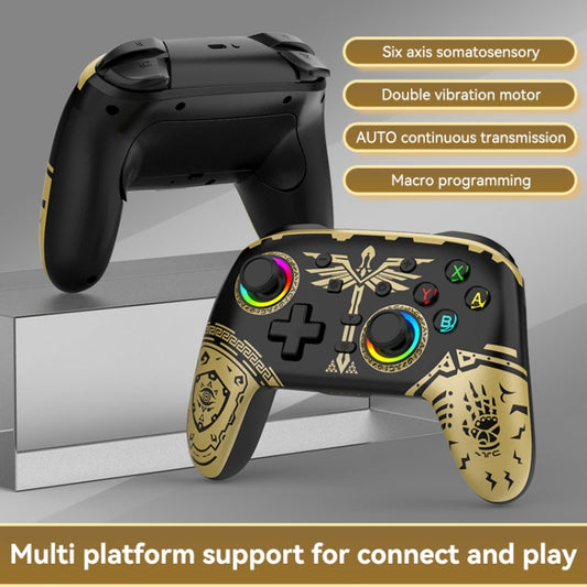 Wireless Bluetooth Somatosensory Vibration Gamepad for Nintendo Switch/Switch PRO, Color: Black Gold by buy2fix