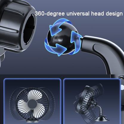 SUITU  12V/24V Mini Car Fan USB Charging Single Head Fan 360 Degree Cooling Fan, Style: Seat Back Model - Heating & Fans by SUITU | Online Shopping UK | buy2fix